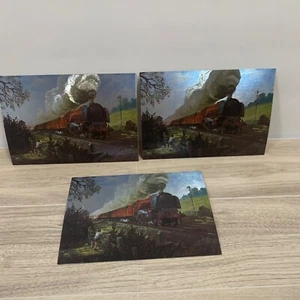 Juego De 3 Escena Country Tren De Vapor Colorido Papelería Real Dufex De Colección - Imagen 1 de 4