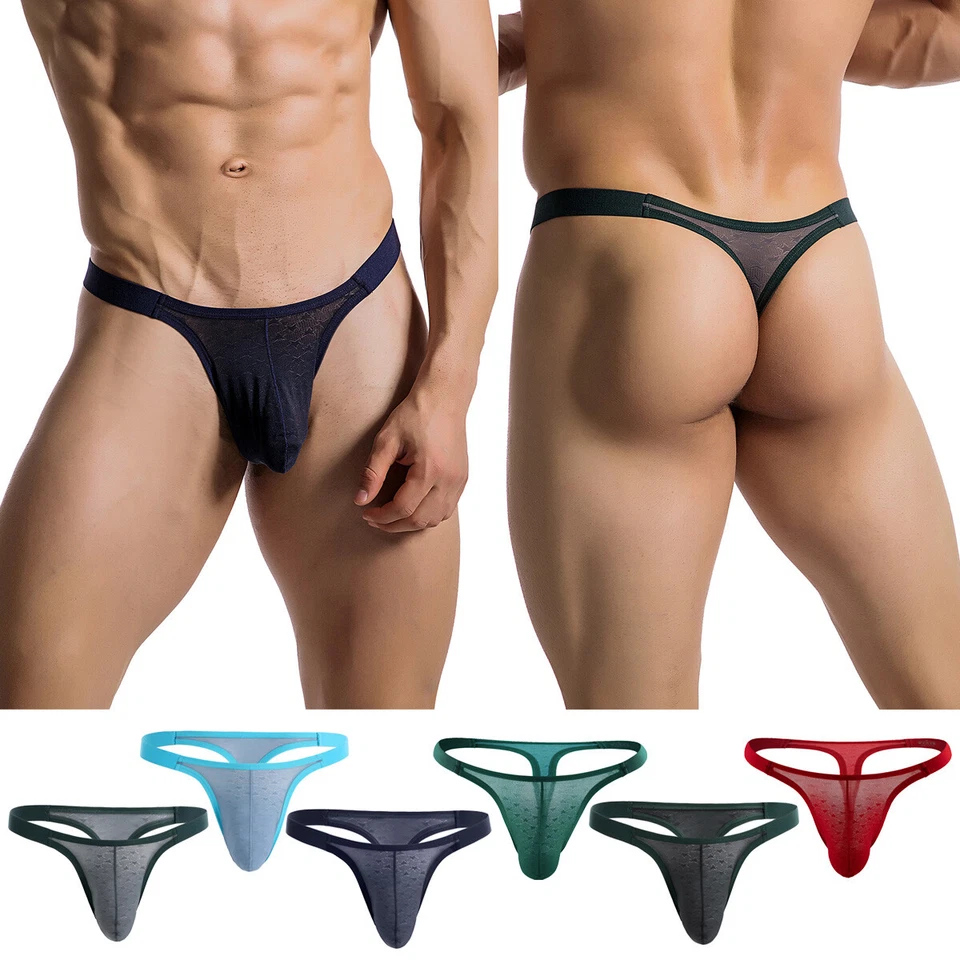Herren Tanga G-String durchsichtig Unterhose Unterwäsche Höschen Sexy Slip Thong - Bild 1 von 4