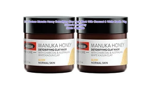 2 x Swisse Manuka Honey Detoxifying Clay Face Mask Charcoal & White Kaolin 70g - Picture 1 of 12