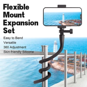 TELESIN Flexible Mount Clamp for GoPro Insta360 Tripod Stand Neck Holder S8W5 - Picture 1 of 11