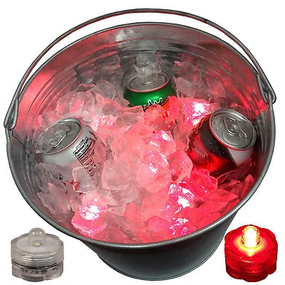 Porta traseira de futebol balde de gelo cerveja fria LED luz brilhante submersível 24 vermelho - Imagem 1 de 4