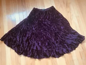 BETSEY JOHNSON Y2K VINTAGE TIERED VELVET SKIRT 6/8 - Picture 1 of 7