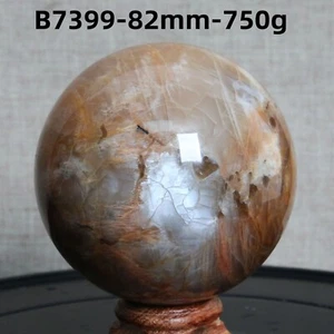 B7399-82mm-750g Natural Orange Moonstones Rock Crystal Sphere Reiki Hearling - Picture 1 of 18