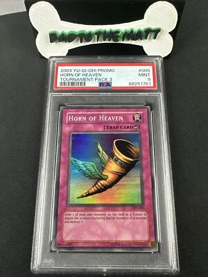 2003 Yu-Gi-Oh! PSA 9 Horn of Heaven TP3-005 Super Rare Tournament Pack 3 MINT - Image 1 of 2