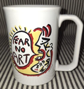 VTG KCRW Fear No Art ANDRE MIRIPOLSKY POP ART MUG CUP 89.9 FM RADIO- LOS ANGELES - Picture 1 of 9