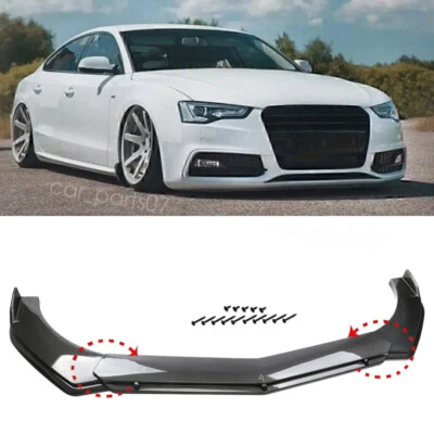 For AUDI A4 A5 A6 A7 S4 S5 Carbon Fiber Style Front Bumper Lip Spoiler Splitter - Image 1 of 4