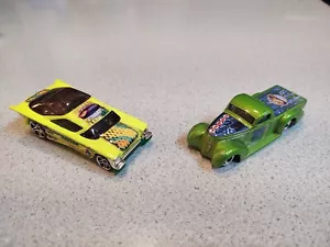 Lot Of 2 Cars Hot Wheels Planet.Com CD-ROM NOMADDER WHAT Super Smooth Lime Green - Picture 1 of 9