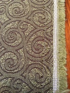 Upholstery polyester fabric 2.5 Yards Green olive Sage brown curly 59" Wide - Picture 1 of 4