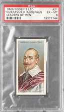 GUSTAVUS II (ALDOLPHUS) 1924 Ogden’s Leaders Of Men #21 PSA 6 EX-MT