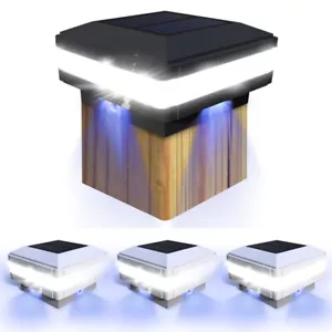 Lámpara de paisaje de valla cuadrada pilar tapa de jardín poste de cubierta LED alimentada por energía solar - Imagen 1 de 32