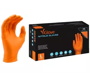 Guanti Monouso Meccanico Nitrile Arancione Diamante Forte Resistente x 10 Guanti. - Foto 1 di 13