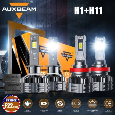 AUXBEAM Canbus H1 H11 lâmpadas de faróis de LED feixe alto baixo para Ford C-Max 2013-2017 - Imagem 1 de 4