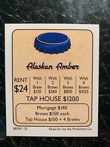 Monopoly BREWOPOLY Alaskan Amber TITLE DEED CARD Late for the Sky Productions