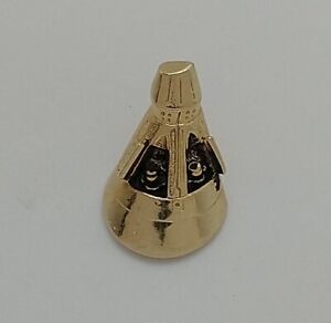 1960's Apollo Space Capsule Vintage Tie Tack Lapel Pin Gemini Gold Tone Detailed