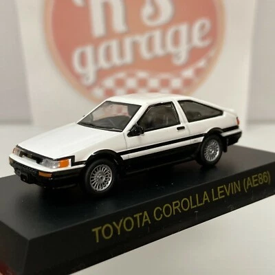 Kyosho 1/64 Toyota COROLLA LEVIN TRUENO AE86 Initial-D Minicar литая Япония - Изображение 1 из 3