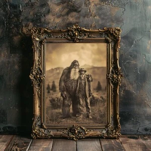 Bigfoot Wall Art: Vintage Cryptid Photograph - Picture 1 of 22