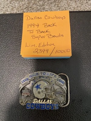 Dallas Cowboys 1994 edición limitada Super Bowl hebilla de cinturón Foto 1 de 4