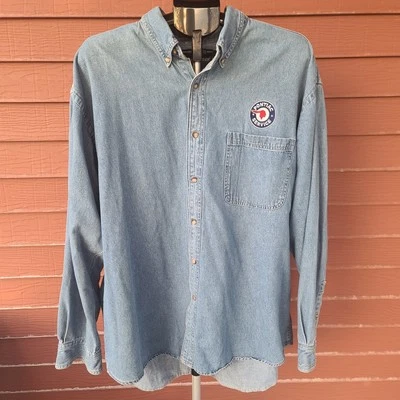 Camisa Pontiac GM Swingster Jean Abotonada Vintage (años 80 a 90) HONG XXL  Foto 1 de 4
