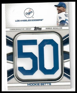 Camiseta deportiva 2022 Topps #JNM-MB Mookie Betts jugador número medallón reliquias Dodgers - Imagen 1 de 2