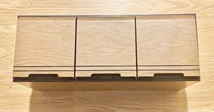 VTG RETRO 60 CD COMPACT DISC STORAGE 3 DRAWER FAUX WOOD GRAIN GAMES MEDIA - Picture 1 of 6