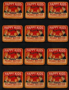 Lot of 12- Happy Kids Peanut Butter Jar Labels Georgia 1934. Bits O' Nut 8oz - Picture 1 of 2