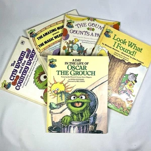 VTG Sesame Street Book Club Mumford Oscar City Country Mouse Hardcover Lot Of 5 - Picture 1 of 23