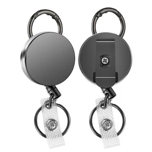 2 Pack Heavy Duty Retractable Badge Holder Reels, Metal ID Badge Holder6524 - Picture 1 of 7
