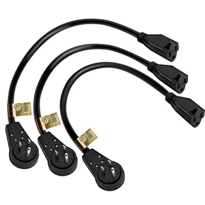 Nekteck 360° Rotating Flat Plug Extension Cord 1 Foot, 14AWG 3 Prong Extens - Picture 1 of 8