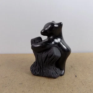 Santa Clara Pueblo Dorothy & Paul Gutierrez Blackware Pottery Bear Figurine - Picture 1 of 6