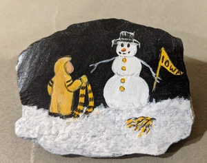 Vintage University of Iowa Hawkeyes Anstecknadel Mütze: Weihnachten Urlaub Schneemann - Bild 1 von 4