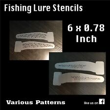 6 x 078” Inch Fishing Lure Stencils - Various Patterns