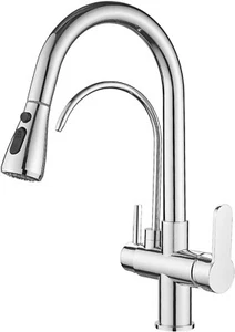 3 Way Kitchen Tap Spray 360° Swivel Spring with Filtered Water Outlet 3 in 1 - Picture 1 of 9