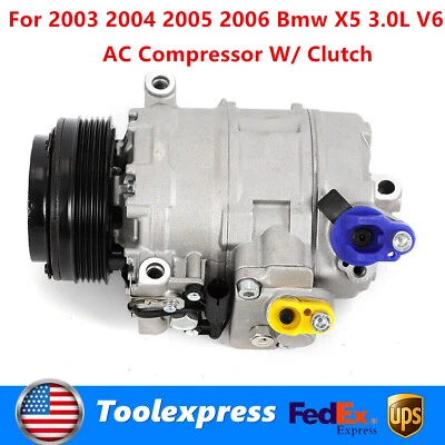 Compresor de aire acondicionado de aire acondicionado para BMW X5 3.0i deportivo utilitario 4 puertas 2003-2006 Foto 1 de 4