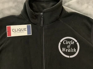 Circle of Wealth Clique Soft Shell Full Zip Black Vest Men Fleece Mock Neck - Picture 1 of 13