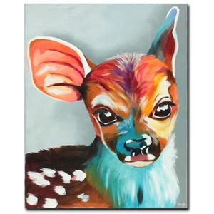 NOVAARTE Acryl Bild Gemälde Reh Baby Kunst Abstrakt Malerei Modern Tier ORIGINAL - Bild 1 von 7
