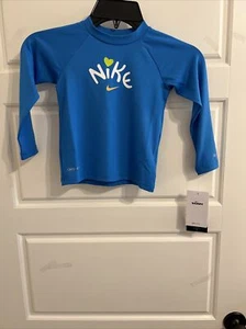 Nike Swim Boys Size 4 Blue Dri-Fit Long Sleeve Swim Shirt - Picture 1 of 3