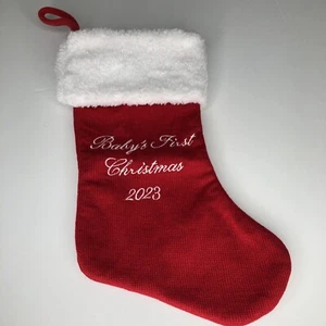 Calza Natalizia 2023 Primo Natale Bambino 15" Rossa Nuova Senza Etichetta - Foto 1 di 7