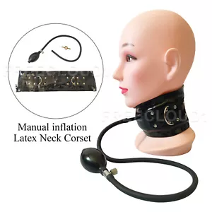 Inflation Latex Rubber Neck Corset Collar for Experience Suffocation BDSM Fetish - Picture 1 of 6