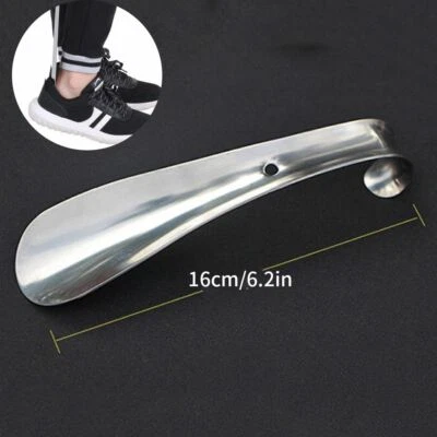 Cuerno de zapato de metal de 6,2 pulgadas de largo de acero inoxidable cuerno de zapato de alta resistencia mango cómodo Foto 1 de 3