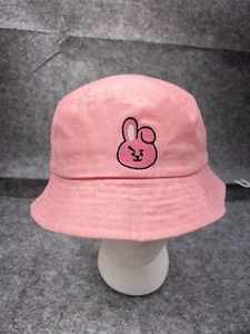 Cooky BT21 BTS Bucket Hat Youth Girls One Size Pink 100% Cotton Beach Outdoors - Picture 1 of 12