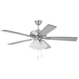 Craftmade 52" Eos Fan/4Lt Light Kit, Nickel/Greywood/Frost - ECF114BNK5-BNGW - Picture 1 of 1