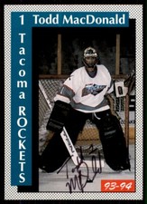 1993-94 Tacoma Rockets Todd MacDonald IP Signed Auto Tacoma Rockets #NNO