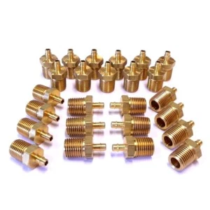 25pc MEM-CO 1/4 B4 Male Pipe NPT Mini Barb Tube Fittings - Picture 1 of 4