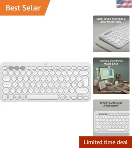 Pebble Keys 2 K380s Slim Wireless Keyboard - 3 Devices, Tonal Off-White Finish - Picture 1 of 11