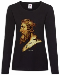 Alfred The Great Damen Langarm T-Shirt King Portrait Kingdom Wessex Anglo-Saxons - Picture 1 of 1