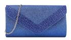 Ladies Glitter Embellished Clutch Bag Night Out Evening Party