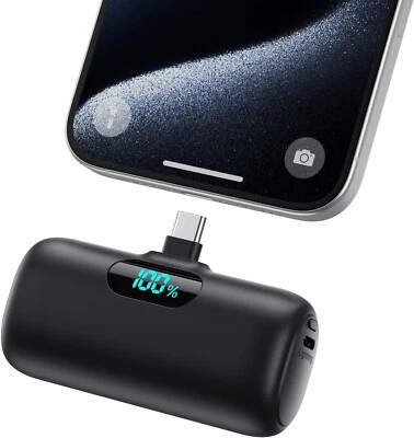 Mini power bank portable charger for iPhone 15 or Type C phones - Image 1 of 4
