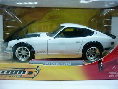 WOW EXTREMELY RARE Datsun Fairlady 240Z Drift Street 1972 White/ Black 1:24 Jada - Image 1 of 4