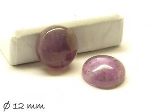 2 Stk. Amethyst Cabochons zum Einkleben in Fassungen, Ø 12 mm - Bild 1 von 1