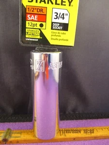 STANLEY TOOLS 3/4 DEEP CHROME 12 PT SOCKET 1/2 INCH DRIVE #86-485 NEW WITH TAGS. - Picture 1 of 5